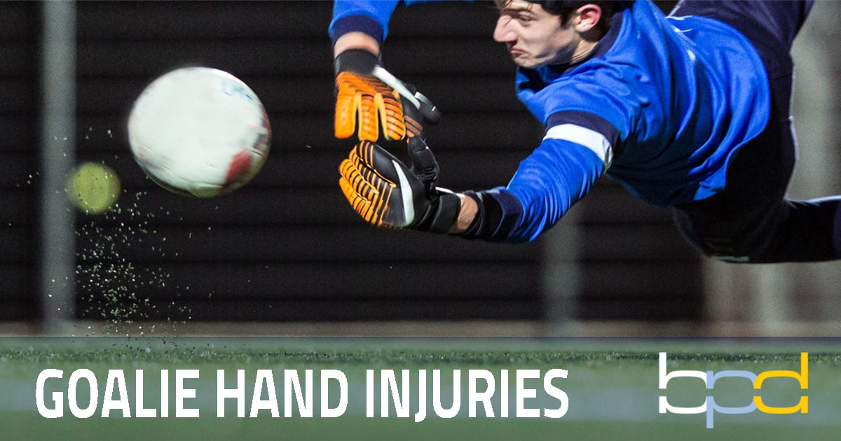 Soccer goalie hand injury